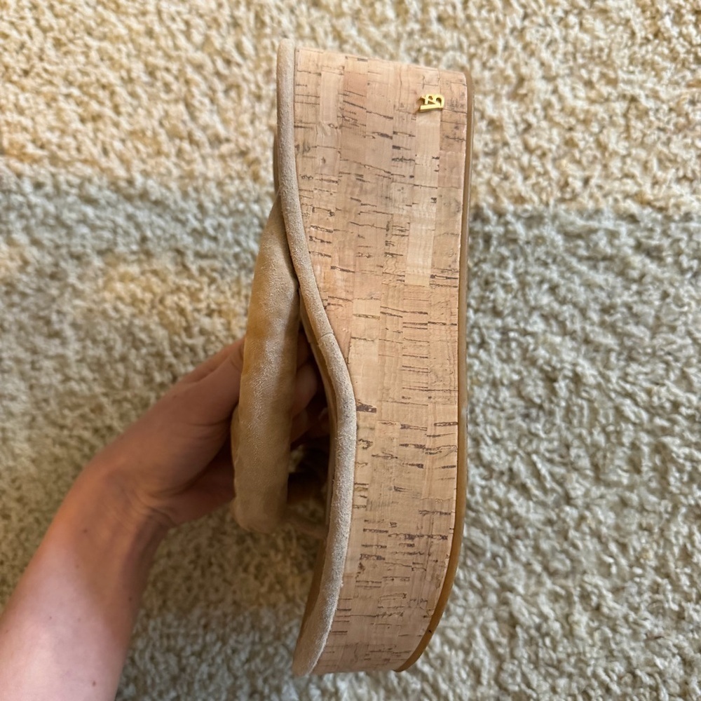 Veronica Beard Geno Cork Platform Thong Sandals Women's 9.5 Slip On - Picture 5 of 6